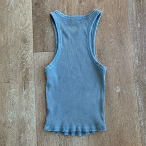 Garage Ribbed Crop Top Tank in blue